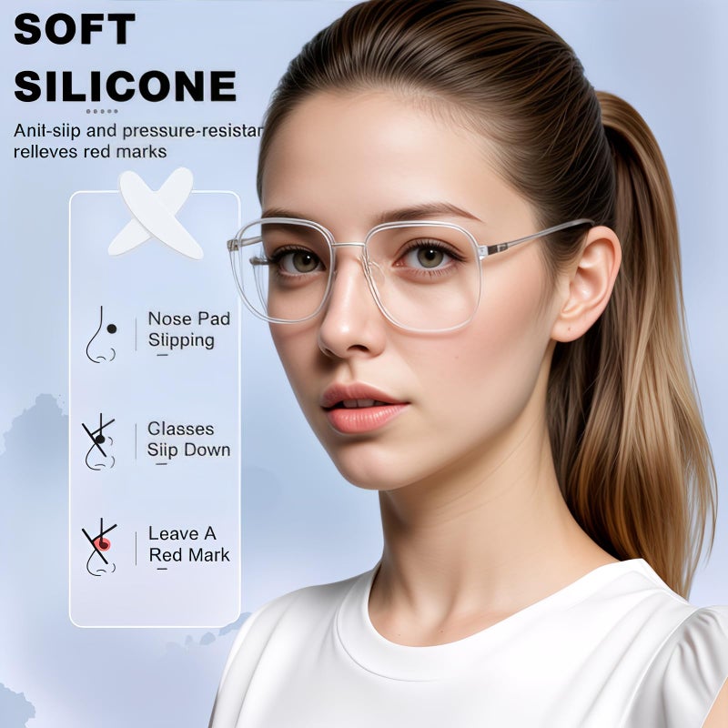 AETUXU Eyeglass Nose Pads,40Pack Silicone Nose Pads for Glasses,Professional Adhesive Glasses Noses Grips Non Slip for Eyeglasses Sunglasses,1mm,Clear. - Image 3